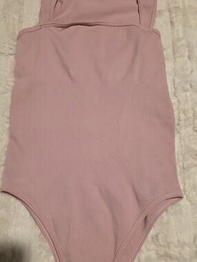 Girls Ribbed Pink One-Piece Bodysuit
